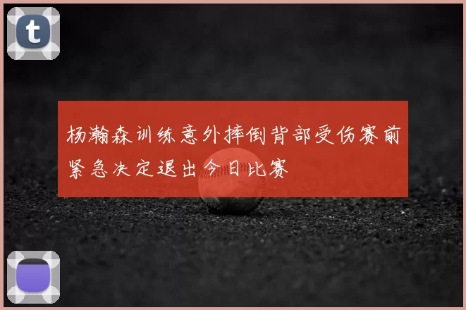 杨瀚森训练意外摔倒背部受伤赛前紧急决定退出今日比赛