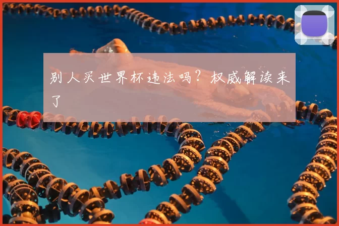 别人买世界杯违法吗？权威解读来了
